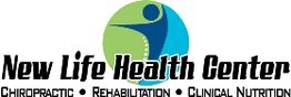 New Life Health Center logo with a stylized human figure and text on chiropractic and nutrition.