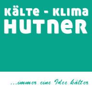 Grünes Logo mit weißem Text: "Kälte - Klima Hutner ...immer eine Idee kälter".
