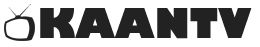 Schwarzes "KAANTV"-Logo mit stilisiertem TV-Gerät links daneben.