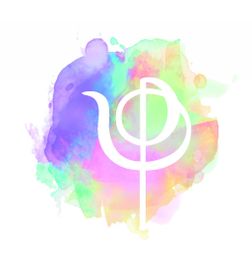 Simbolo della psicologia su sfondo acquerello multicolore.