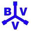 Blaues, Y-förmiges Logo mit Buchstaben "BV" und "V" an den Enden der Arme auf weißem Hintergrund.