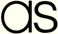 Schwarze Buchstaben "aS" auf weißem Hintergrund in einer modernen, dünnen Schriftart.