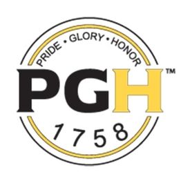 Circular logo with "Pride, Glory, Honor," PGH in bold, and "1758" beneath.