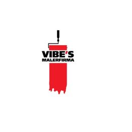 Logo for Vibe's Malerfirma med rød malerrulle og rødt malingstræk.