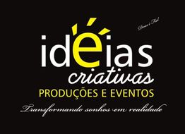 Logo da Ideias Criativas Produções e Eventos com lema: "Transformando sonhos em realidade".