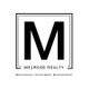 Logo with a large "M," text: "Melrose Realty," "Brokerage Investment Management," framed in lines.