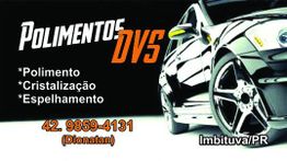Estética automotiva: Polimentos DVS, Imbituva/PR. Contato: 42 9859-4131 (Dionatan).