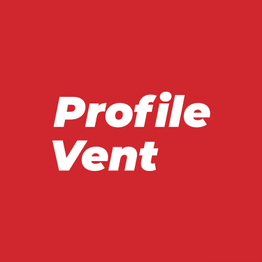 Red background with white text reading "Profile Vent".