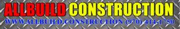 ALLBUILD CONSTRUCTION logo on diamond plate background with website and phone number.