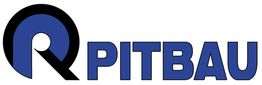 Logo von PITBAU in blauer und schwarzer Schrift auf weißem Hintergrund.