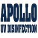Text "APOLLO UV DISINFECTION" in bold blue capital letters on a white background.