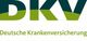 Logo der DKV, Deutsche Krankenversicherung, in Grün und Weiß.