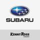 Subaru logo with Kenny Ross dealership text below on a gray background.