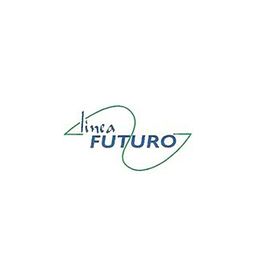 Logo con scritta "Linea Futuro" in blu, con una linea verde che attraversa il testo.