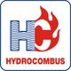 Logo de Hydrocombus con letras HC en azul y rojo, combinando agua y fuego.