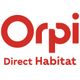 Logo d'Orpi avec texte "Direct Habitat" en rouge sur fond blanc.