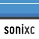 Logo mit blauem Streifen oben und dem Text "sonixc" unten.