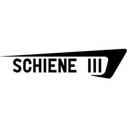 Logo mit dem Text "SCHIENE III" in schwarzer Schrift und stilisiertem Design.