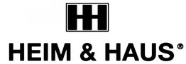 Logo mit zwei schwarzen H in einem Kasten und dem Text "HEIM & HAUS" darunter.