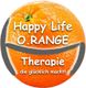 Orange mit Text: "Happy Life O.RANGE Therapie, die glücklich macht!"