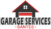 Logo of Garage Services Santee with a stylized house and words in bold.