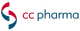 Logo von CC Pharma mit blau-rotem Symbol und Schriftzug auf weißem Hintergrund.