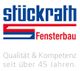 Logo von Stückrath Fensterbau in Blau und Rot, mit Slogan über Qualität und Kompetenz.