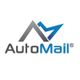 Logo of AutoMail with stylized letter "M" in gray and blue.