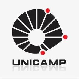 Logotipo da Unicamp com círculos vermelhos.