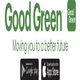 Good Green logo with text "Moving you to a better future" and app store icons.