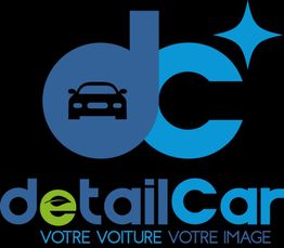Logo bleu de DetailCar avec une silhouette de voiture et l'inscription "Votre voiture, votre image".