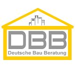 Logo der Deutschen Bau Beratung: Gelbes Haus mit "DBB" und Stadtsilhouette.
