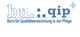 Logo von bu::qip, Büro für Qualitätsentwicklung in der Pflege, in Blau mit kleinem Stern.