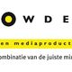 Logo van Gunpowder met tekst over communicatie en media, en cirkel "25 jaar".