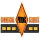 Commercial Paving Services logo with an orange diamond and road element.