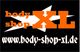 Body Shop XL Logo mit Website-URL: www.body-shop-xl.de in Orange und Weiß auf schwarzem Hintergrund.