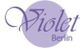 Violettes Logo mit stilisiertem Text "Violet Berlin" vor einem lila Kreis.