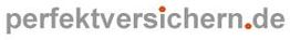 Logo mit Schriftzug "perfektversichern.de" in grau mit orangen Punkten.