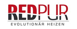 Logo mit dem Text "REDPUR" in Rot und Schwarz, darunter steht "EVOLUTIONÄR HEIZEN."