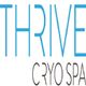 Text logo: "THRIVE" in blue, "CRYO SPA" in black beneath it.