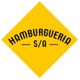 Logo amarelo em losango com texto "Hamburgueria S/A" em preto.