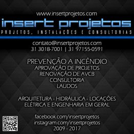 Texto sobre serviços de prevenção a incêndio e engenharia, com contatos e redes sociais da empresa.