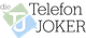 Logo mit dem Text "die Telefon JOKER" und Sprechblasen in Grün und Blau.