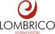 Logo mit rotem, spiralförmigem Symbol und Text: "LOMBRICO WURMHANDEL".