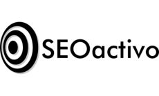 Logotipo de "SEOactivo" con círculos concéntricos en blanco y negro a la izquierda.