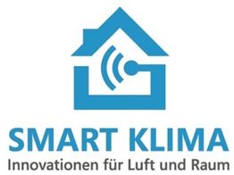 Logo: Ein Haus mit WLAN-Symbol und Text "SMART KLIMA: Innovationen für Luft und Raum".