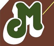 Grünes "M" mit weißem Rand auf braunem Hintergrund, diagonale gelbe Linie oben rechts.