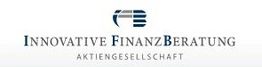 Logo: "Innovative FinanzBeratung Aktiengesellschaft" mit stilisiertem Buchstaben-Design.