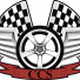 Logo mit zwei karierten Flaggen, einem Rad in der Mitte und einem roten Banner mit "CCS".