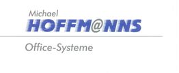 Logo mit Schriftzug "Michael HOFFM@NNS" in Blau und "Office-Systeme" in Grau darunter.